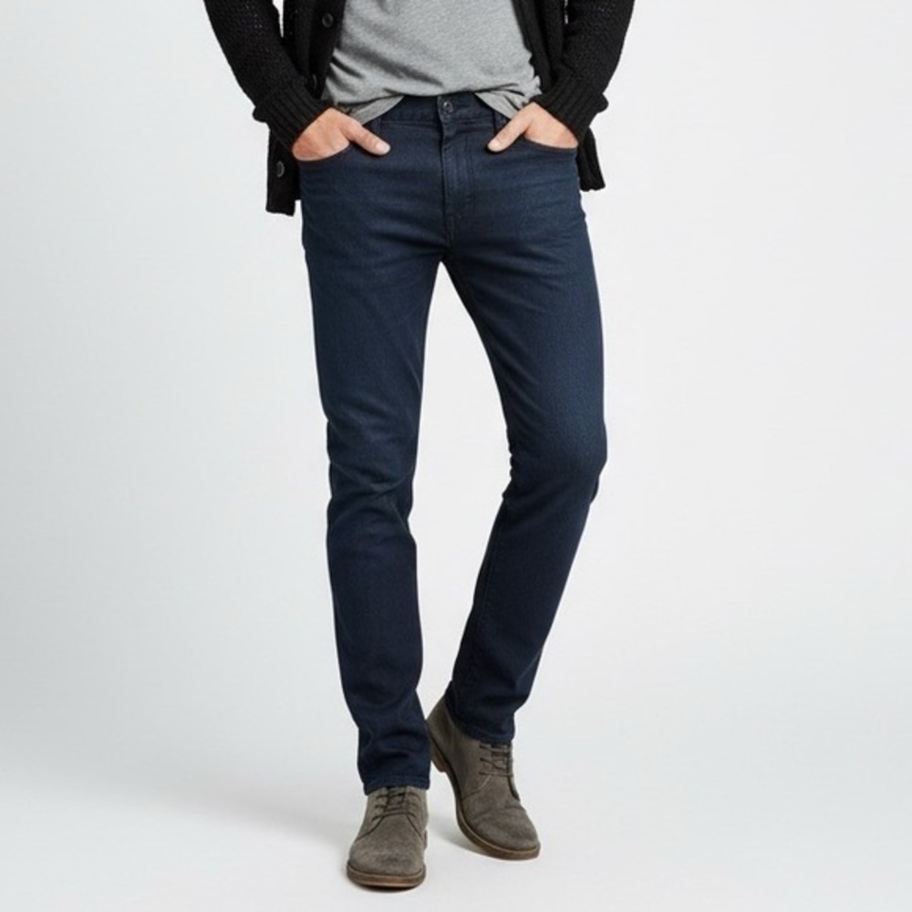 JOHN VARVATOS WOODWARD Dark Wash Midnight Slim Straight Skull Rivet Jeans 32